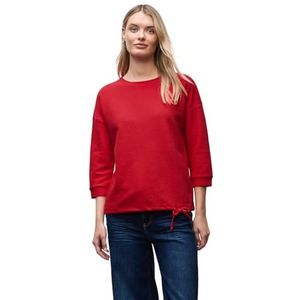 Street One Dames Gestructureerd gemengd shirt in Rood, in size: 34