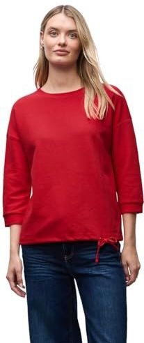 Street One Dames Gestructureerd gemengd shirt in Rood, in size: 34