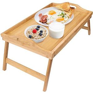 Greenco Bamboe Vouwbare Ontbijttafel, Laptop Bureau, Bed Tafel, Dienblad