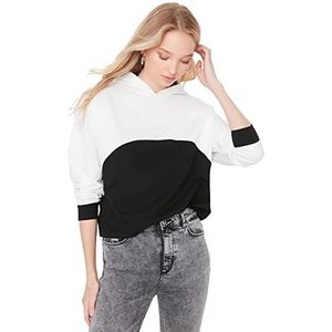 Trendyol Dameskap Colorblock Regular Sweater, Zwart, S, Zwart, S