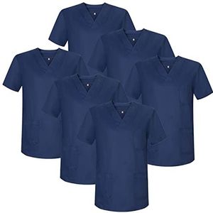 MISEMIYA - Set van 6 stuks - Sanitaire kippenuniform voor Mexico verpleegsters, Marineblauw 21, 4XL