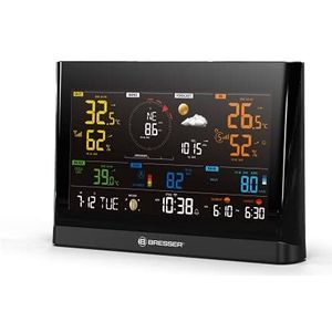 Bresser Extra basisstation voor 7003300 WLAN Comfort weerstation draadloos weerstation met kleurendisplay en geïntegreerde wekker, zwart