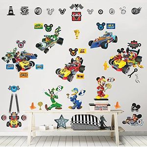 Walltastic Kits voor kamerdecoratie Disney Mickey Mouse muurstickers, polypropyleen, multi, 6 grote sheets