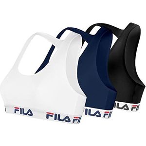 Fila FI/2/BRAX3 Sportbeha voor dames, 3 stuks, meerkleurig (Fu6042c), XS
