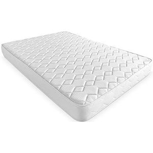 Duérmete Online Visco-elastische matras Seine, omkeerbaar, stevig en comfortabel, middelhoog, gezicht winter/zomer, wit, 160 x 200, COLCHONSENA027