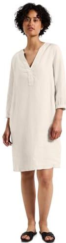 Jurk - Knielang - Uitsparing - 3/4 Mouw - Lichte Linnenkwaliteit