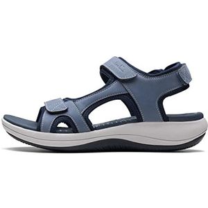 Clarks Mira Bay platte sandaal voor dames, Denim Blauw Textiel, 40.5 EU