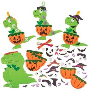 Baker Ross FX633 Terror Rex Dinosaurus Mix en Match Decoratie Kits - Set van 8, Halloween Decoratie Knutselsets voor Kinderen