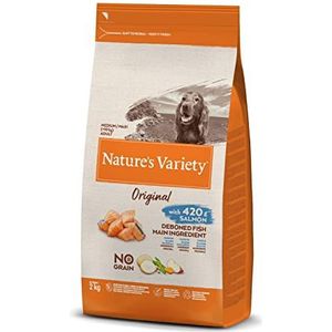 Nature's Variety Original No Grain - Droogvoer voor volwassen honden van middelgrote en grote rassen - graanvrij - met zalm zonder randen - 2 kg
