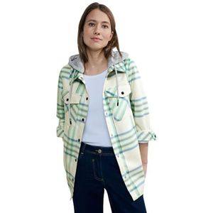 Cecil Dames velours check overshirt W. Det Jacket, Celery Green, L