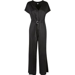 Urban Classics Satijnen jumpsuit voor dames, brede pijpen, losse pasvorm, verkrijgbaar in zwart, maten XS-5XL, zwart, 5XL