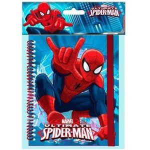 Spiderman Marvel notitieboek met elastische band.