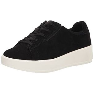 Clarks Layton Lace Sneaker voor dames, Zwart Suede, 35.5 EU