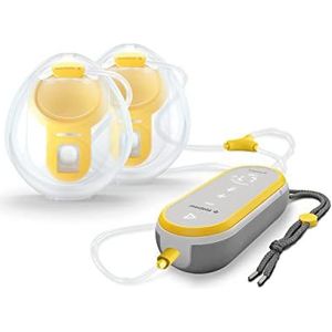 Medela Freestyle Hands-Free borstkolf, draagbare en discrete elektrische dubbele borstkolf met app-connectiviteit, geel