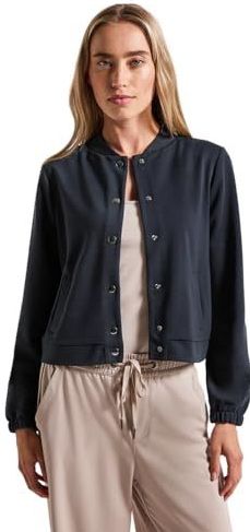 Street One Dames Lichtgewicht sweatjack in Blauw, in size: 36