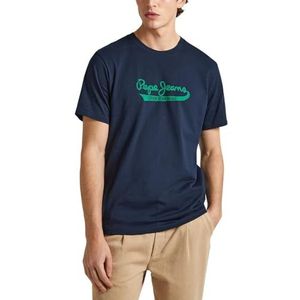 Pepe Jeans Heren Claude T-shirt, Blauw (Dulwich Blue), S, Blauw (Dulwich Blue), S