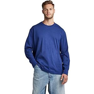 G-STAR RAW Heren Back gr Boxy T-shirt met lange mouwen, blauw (balpen Blue B255-1822), S, Blauw (Ballpen Blue B255-1822), S