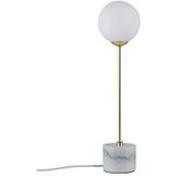 Paulmann 79661 Neordic Moa tafellamp max. 1x10W tafellamp voor G9 lampen Bedlamp wit/goud mat 230V glas/marmer/metaal zonder gloeilampen