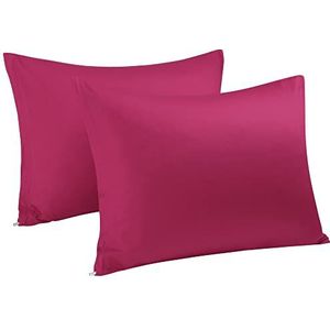 sourcingmap Standaard kussenslopen met ritssluiting, kussenslopen, beschermhoezen, Egyptisch katoen, 300 draadtelling, 2 stuks