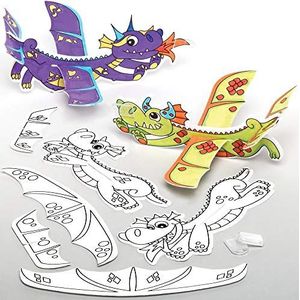 Baker Ross Inkleurbare Zwevende Draken (1 stuks) Knutselspullen en Knutselsets voor Kinderen