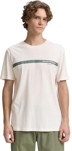 TOM TAILOR Denim T-shirt voor heren, 10348 - Gardenia White, XXL