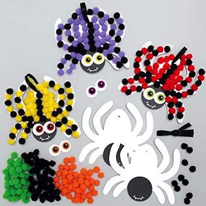 Baker Ross AX261 Spinnen Pom Pom Magneten Set- Pakket Van 5, Halloween Thema Knutsels Voor Kinderen Om Te Versieren En Weer Te Geven