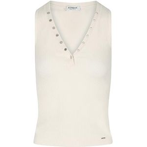 Morgan Tanktop met brede bandjes in, Ivoor, XL