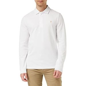 Farah Classic Haslam Ls poloshirt voor heren, Wit, L