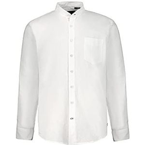 JP 1880 Heren grote maten Menswear L-8XL linnen mix, lange mouwen, opstaande kraag, modern fit 790394, sneeuwwit, 3XL