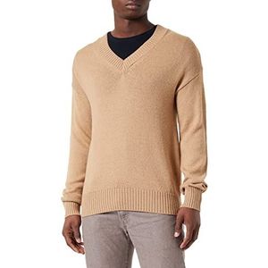 Sisley Heren V Neck L/S 105LS4007 Sweater, Beige 704, XL