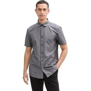 TOM TAILOR heren overhemd, 37272 - Grijs Small Hexagon Design, XXL