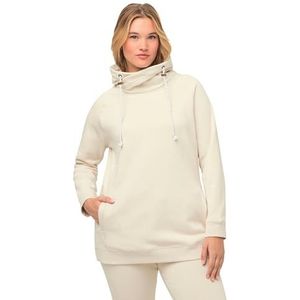 Ulla Popken Damesmaten, sweatshirt, vanille, 62-64