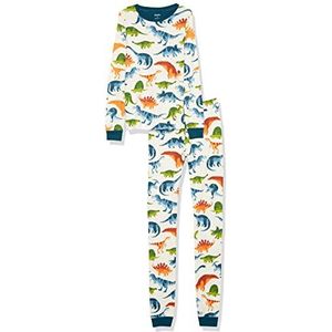 Hatley Organic Cotton lange mouwen bedrukte pyjama set jongens, Dino Park, 3 Jaren