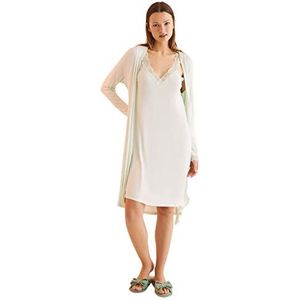 women'secret Midi-badjas voor dames, groene print, S