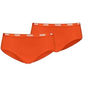 PUMA Dames Hipsters 2 Pack, flame orange, XL