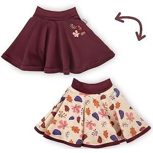 Sigikid Mini omkeerbare rok voor meisjes, herfst, bos, rood/beige., 104 cm