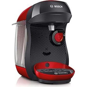 Bosch TAS1003 Tassimo Happy capsulemachine (meer dan 70 dranken, volautomatisch, geschikt voor alle kopjes, eenvoudige bereiding, 1.400 watt), Rood
