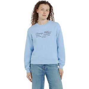 Tommy Hilfiger Dames MDRN REG SCRIPT C-NK SWTSHRT WW0WW43574, Pullover Sweatshirt, Blauw, M, Blauw (Vessel Blue), M