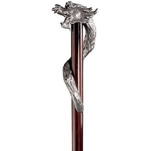 Design Toscano De mensen van St. George, wandelstok uit tin