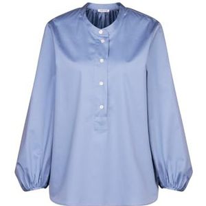 Seidensticker Damesblouse met opstaande kraag, modieuze blouse, regular fit, opstaande kraag, lange mouwen, 100% katoen, lichtblauw, 38
