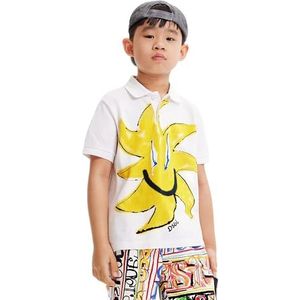Desigual Boy's Star 1000 Blanco Polo Shirt, Wit, 14 Jaar, wit, 14 Jaar