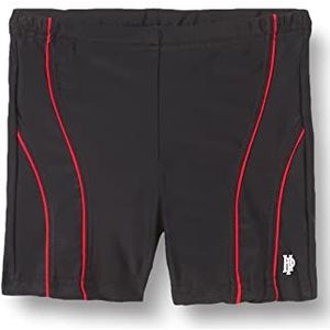 Hogedruk-zwembroek voor jongens, Zwart/Rood, 12 Jaren