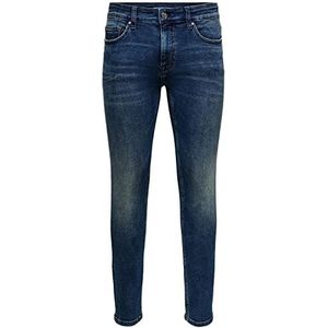 ONLY & SONS Mannen Skinny Fit Jeans ONSWarp Blue, Denim Blauw, 33W / 32L