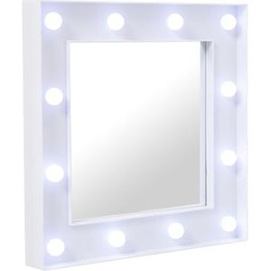 DRW Acryl badkamerspiegel met variabele LED-verlichting, wit, 31 x 4 x 31 cm