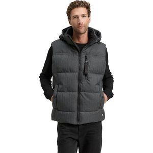 TOM TAILOR - Bodywarmer - Grijs - Met Afneembare Capuchon - Normale Pasvorm