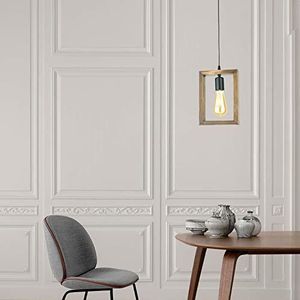 Opviq - Rectangle - Kroonluchter - Bruin - Hout en Metalen Frame