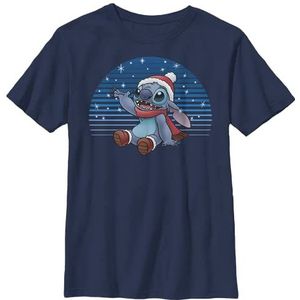 Disney Snowing Stitch T-shirt voor jongens, Donkerblauw, XL