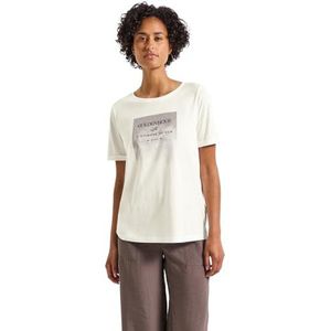 Street One Damesshirt met glinsterende print, off-white, 46