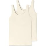 Schiesser - Uncover - Dames Onderhemd - Wit - Dubbele Verpakking - Katoen en Bamboe