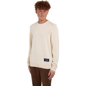 Tommy Hilfiger Heren RWB katoenen trui met ronde hals, oud-wit, XXL, Oud Wit, XXL